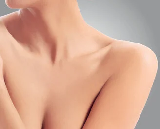 Close-up of a woman's neck and decolletage for PDO thread lifting in London